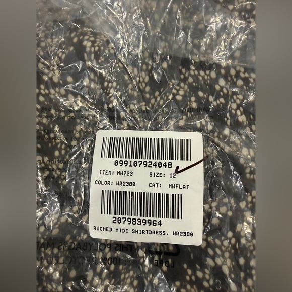 Madewell Ruched Midi Shirt Dress Size 12 Ditsy Print Viscose NWT - Picture 11 of 13